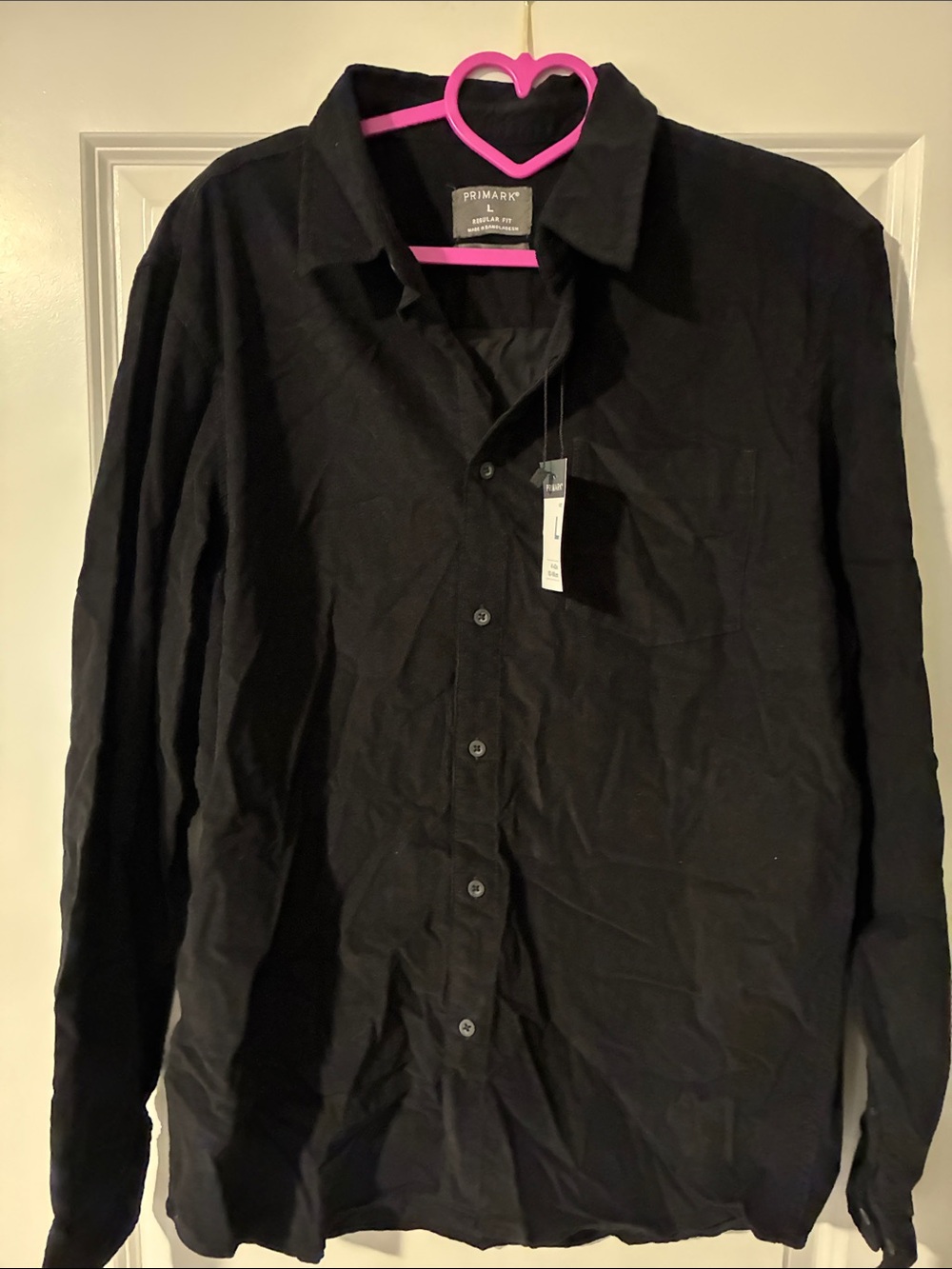 Primark Men's Black Long-Sleeve Button-Down Shirt